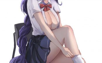 schoolgirl Raiden changing out of her uniform [Genshin Impact] hentai 15