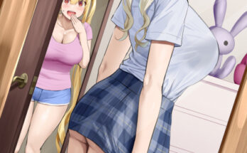 Mom trying on her daughter's school uniform hentai 3