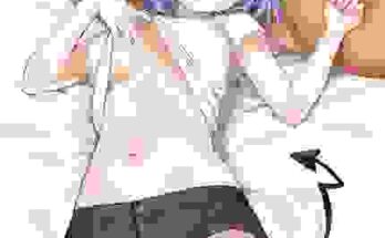Pulling up her shirt hentai 23