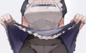 Maid in stockings showing off hentai 15