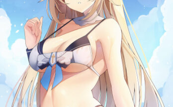 Hair down and wet 💦 hentai 13