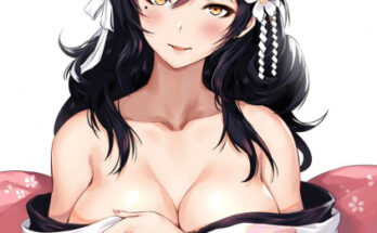 Atago slipping off her kimono hentai 3