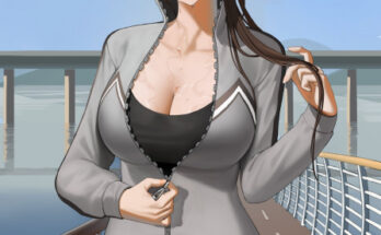 Unzipping her Jacket hentai 9