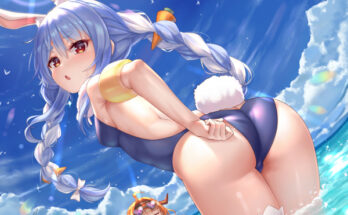 Pekora adjusting her tight swimsuit~ [Hololive] hentai 9