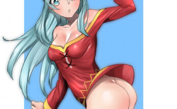 Aqua trying out Megumin's short dress (後輩@スケブ募集中) [KonoSuba] hentai 21