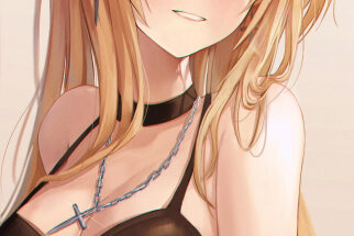 Blonde with a choker hentai 21