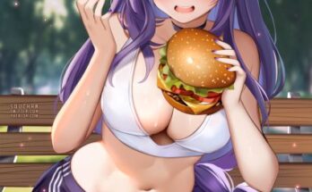 Raiden stalled before eating burger (SquChan) [Genshin Impact] hentai 19
