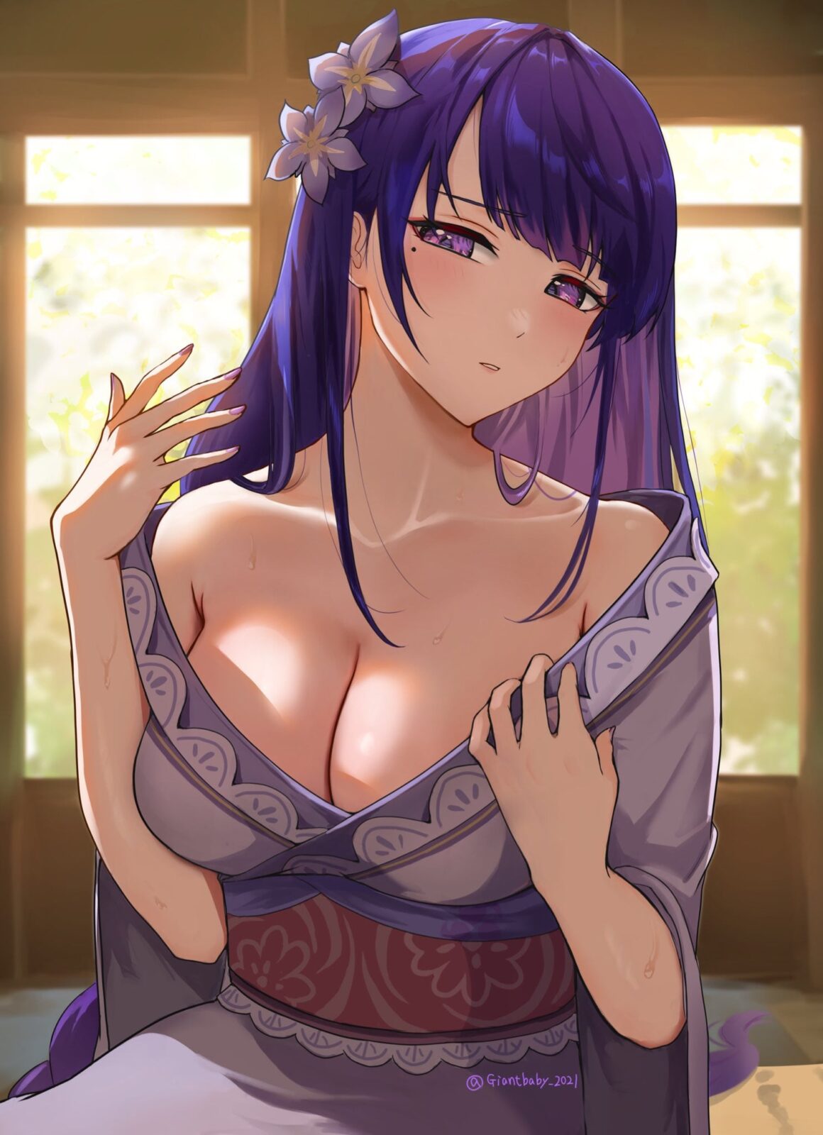 Raiden Shogun Beautiful Breast Cleavage-min