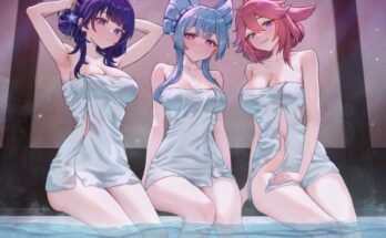 Enjoying Onsen hentai 9